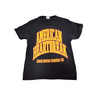 Zach Bryan American Heartbreak Summer 22 Tour Shirt Comfort Colors Black Mens M